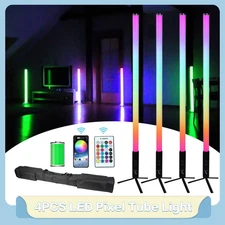IP65 360° Battery RGB LED Pixel Tube Light DMX DJ Bar Waterproof Outdoor Lights