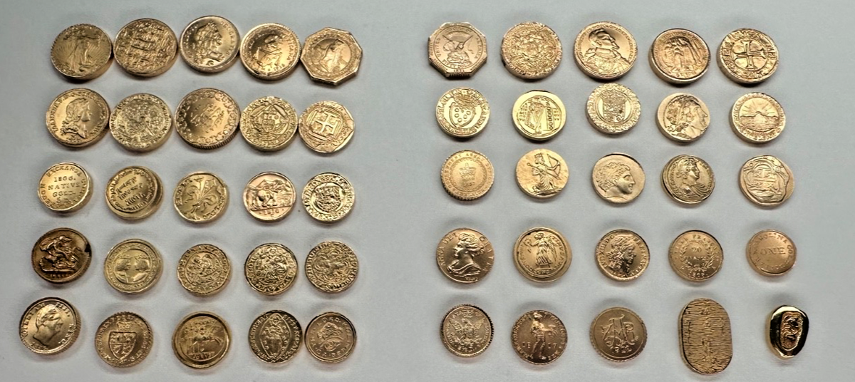 Franklin Mint 世界の 59枚セット(確認用写真) Set 50 Diff Solid 14K Gold World Mini Coins Franklin Mint 1981 25