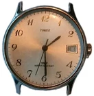 Vtg Timex Water Resistant Men's Manual Mechanical Silver Dial Arabic Date Watch