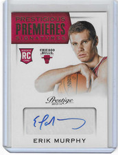 2013-14 Panini Prestige Rookie Autographs #2 Erik Murphy RC Auto Chicago Bulls