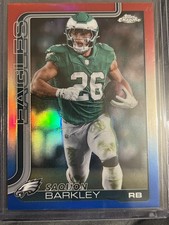 2025 Topps Chrome- Red White & Blue Refractor Saquon Barkley #248