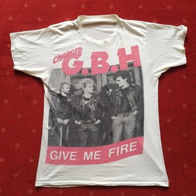 GBH Give Me Fire band Retro style White Short sleeve T shirt Men Women
