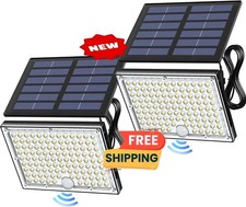 Luces solares con sensor de movimiento para exteriores, 113 LED blanco fr o bril