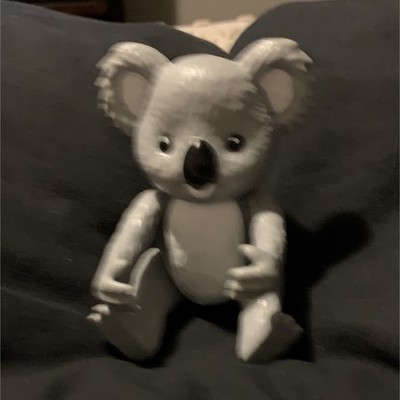 Small Gray Koala Plastic Figurine Mini Toy Figure Collectible Animal Figurine