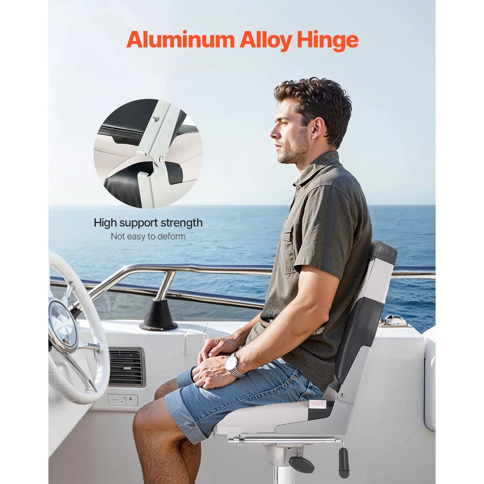 2-Pack Boat Seats High Back Folding Fishing Boat Seat Sponge Padding Chair - Image 4 of 4