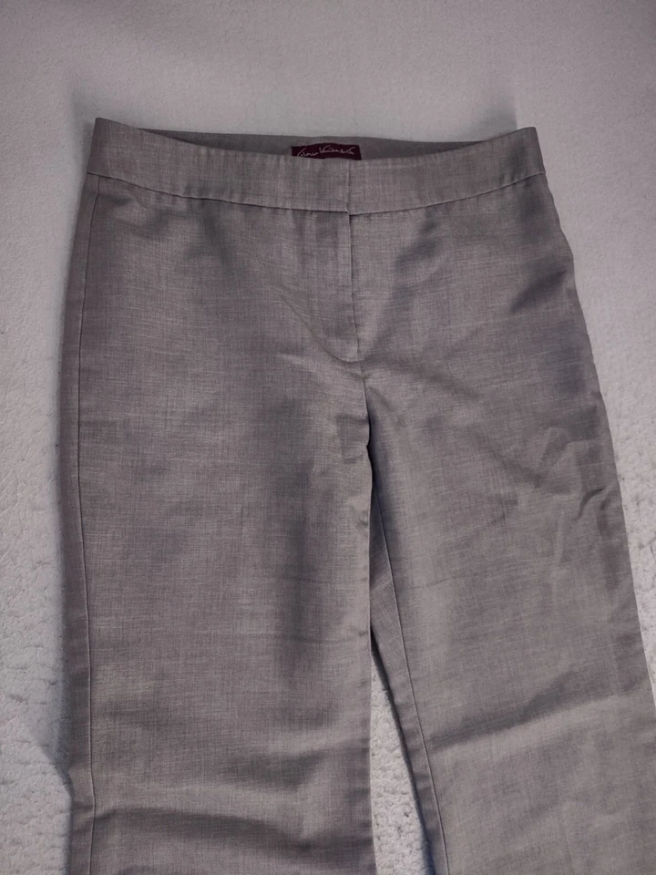 Gloria Vanderbilt Womens Pants 6T Tall Gray Flat Front Flared Mid Rise Solid - Image 3 of 4