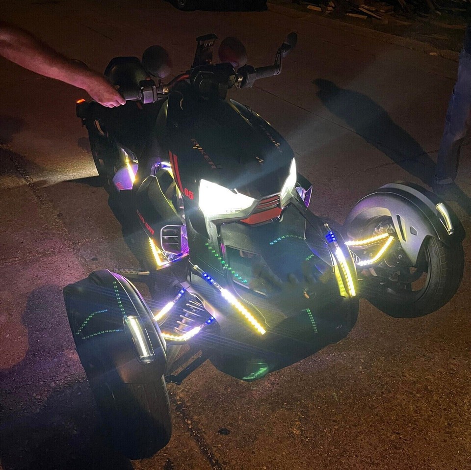 6PCS 2FT Brightest 4Rolls Chasing LED Underglow Lights Car Truck Quad