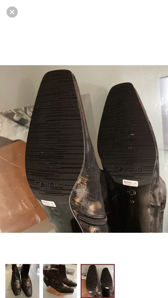 Hermosos botines franceses de cuero de Heyraud: Francés Talla 37 (6-7) Nunca Usados Foto 3 de 3