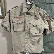Vented Microfiber Poly Boy Scout BSA UNIFORM SHIRT Youth Large New Style N76