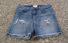 Current Elliott Short Womens 25 Distressed Denim Jean The Roll Cotton