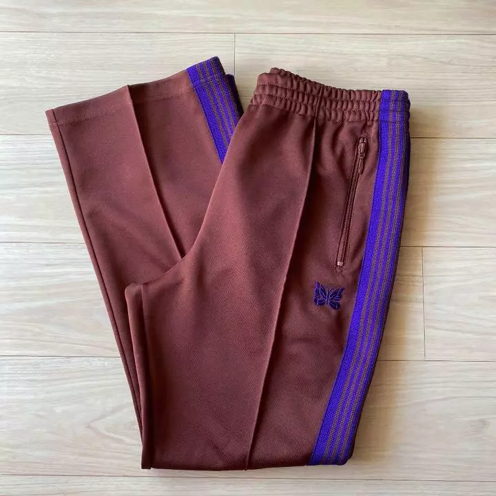 NEEDLES Track Pants Boot Cut Straight Brown x Purple Size-S Used from Japan  F/S