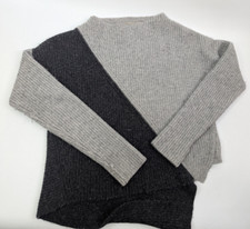 Brochu Walker Gray Miller Wool Cashmere Angora Knit Pullover Sweater Size Small