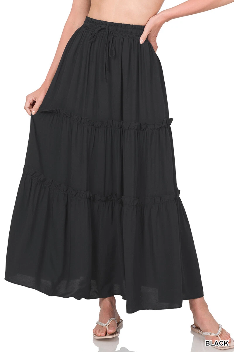 Drawstring hot sale boho skirt