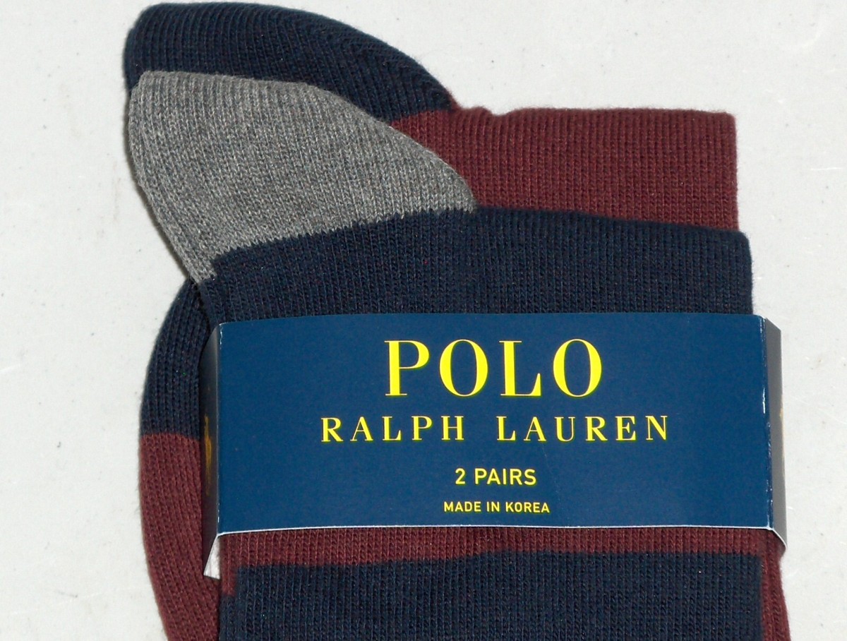 POLO RALPH LAUREN Men's Rugby Football Polo Bear Cotton Socks NAVY