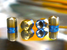 4 Pcs Set Titanium Valve Stem Caps Cap Car Bike Wheel Air Color Gold Blue