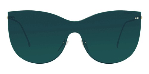 NEW - ILLESTEVA 'BOCA MASK' Blue/Gold-Tone C2 CAT-EYE MIRRORED SUNGLASSES - Picture 4 of 9