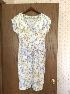 Women's Ann Taylor Pastel Floral Print Linen Drop Waist Dress Size 10 | eBay