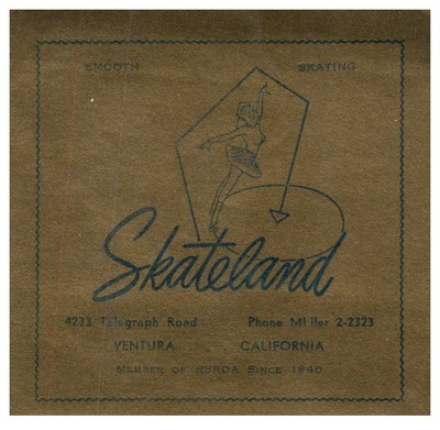 Skateland Vintage Roller Skating Rink Sticker Ventura CA rs3