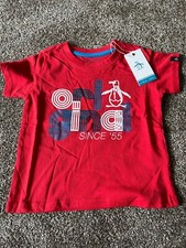 Penguin Original Boys Red Short Sleeve T-shirt 24 Months New