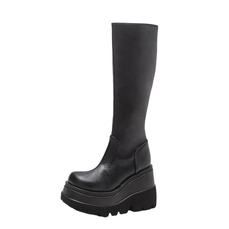 靴 Y's SMOOTH LEATHER PLATFORM ZIP UP BOOTS Y's SMOOTH LEATHER PLATFORM ZIP UP BOOTS