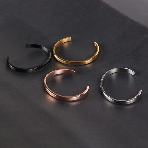 Bracelets Bangles For Women Men Stainless Steel Gold Unisex Luxury Style Jewelry - Picture 7 of 20