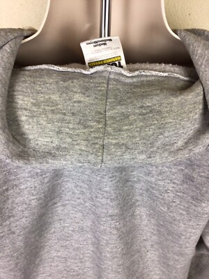 Vtg 90s Tultex Plain Heather Gray Full Zip Hoodie M Hooded