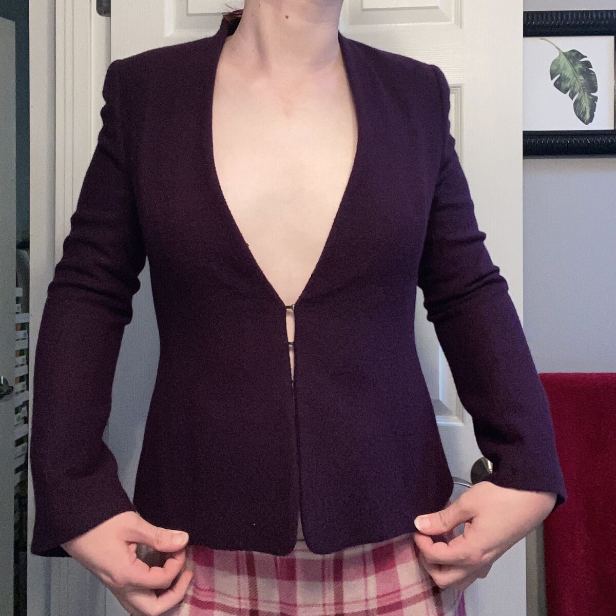 Escada Purple Blazer Jacket Top 36 or Small Medium RN 61891 Escada Purple Blazer Jacket Top 36 or Small Medium RN 61891
