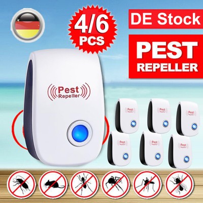 4/6X Electronic Ultrasonic Pest Reject Mosquito Cockroach Mouse Killer Repeller