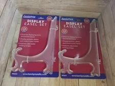 2PCS 10 Inch 25 cm Clear Easel Display Stand Plate Photo Frame Holder Art Decor