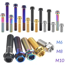 M6 M8 M10 Titanium Bolt Anodized Color Hex Flange Head 10,15,20,25,30,35,40-90mm