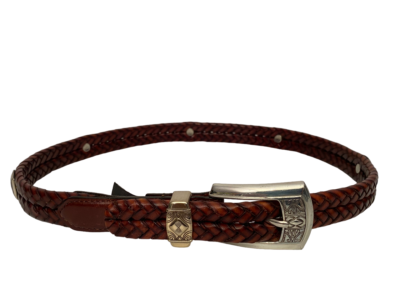 Brighton Q2108 Brown Braided Silver Buckle & Accent Leather  display picture 2