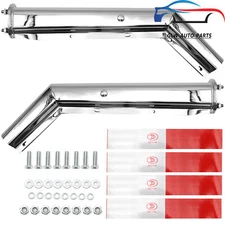 Stainless Mud Flap Hangers Angled Steel 1 Pair 2.5" Semi Truck Spring Loaded