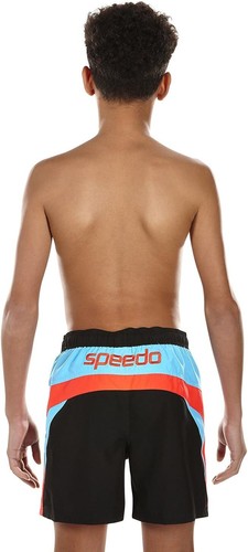 Speedo Jungen Logo Yoke Splice Watershorts, Black/Lava Red/Turquoise, L/15 Zoll - Picture 4 of 4