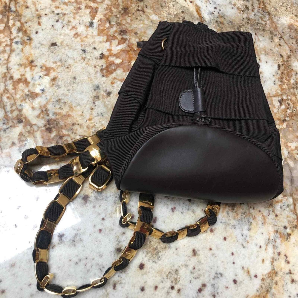 Vintage rare Salvatore Ferragamo dark brown Backpack with 