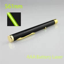 561nm Light Yellow AAA Battery Laser Pointer Pen Visible Dot Beam  Light