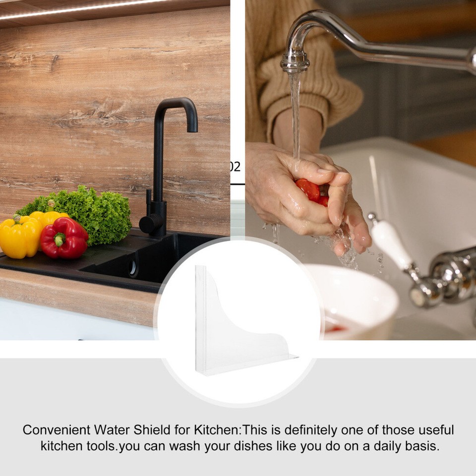 2 Pcs Door Water Barrier Shower Corner Splash Guard Kitchen Wash Basin