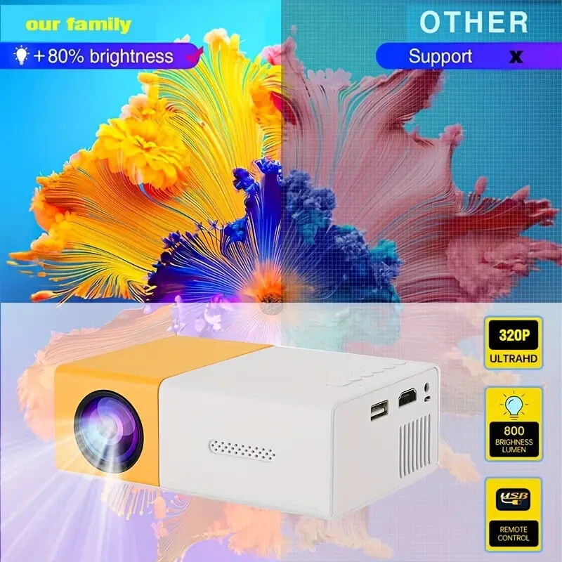 Projecteur de poche Full HD pour soirées cinéma et camping en famille