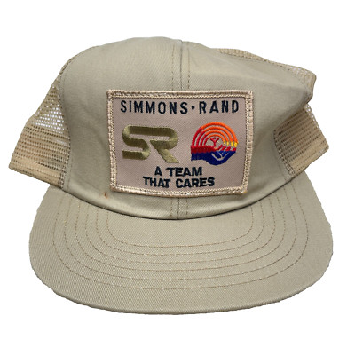 Vintage Simmons Rand Trucker Hat Cap Coal Mining United Way Made USA 90s Patch