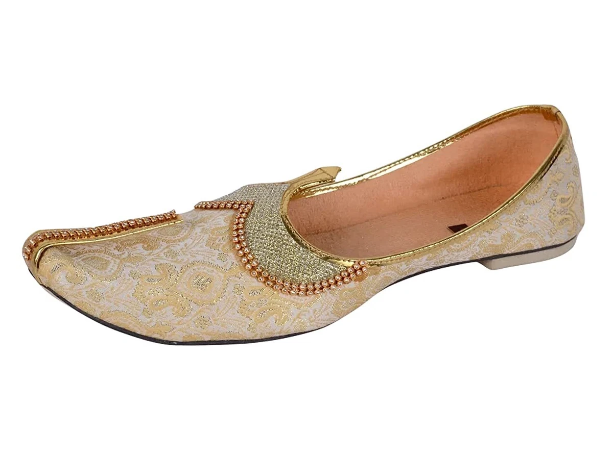 Handmade Indian Groom Mojari Men s Jutti Rajasthan Ethnic Flat Shoe Size 6 12 UK