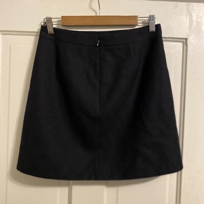 JCREW Ruffle mini skirt in double-serge wool Black Sz 4
