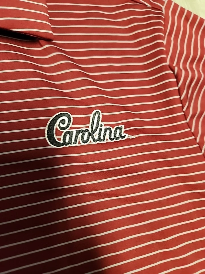 Polo Under Armour ligero a rayas rojas con logotipo de la Universidad de Carolina del Sur XL para hombre Foto 4 de 4