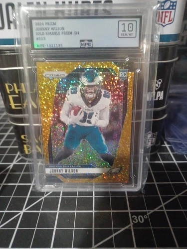 2024 Panini Mosaic - Rookies Johnny Wilson #396 Gold Sparkle Prizm 7/24 (RC)