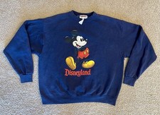 Vtg. Y2K Disneyland Mickey Mouse Navy Blue Crewneck Pullover Sweatshirt Medium