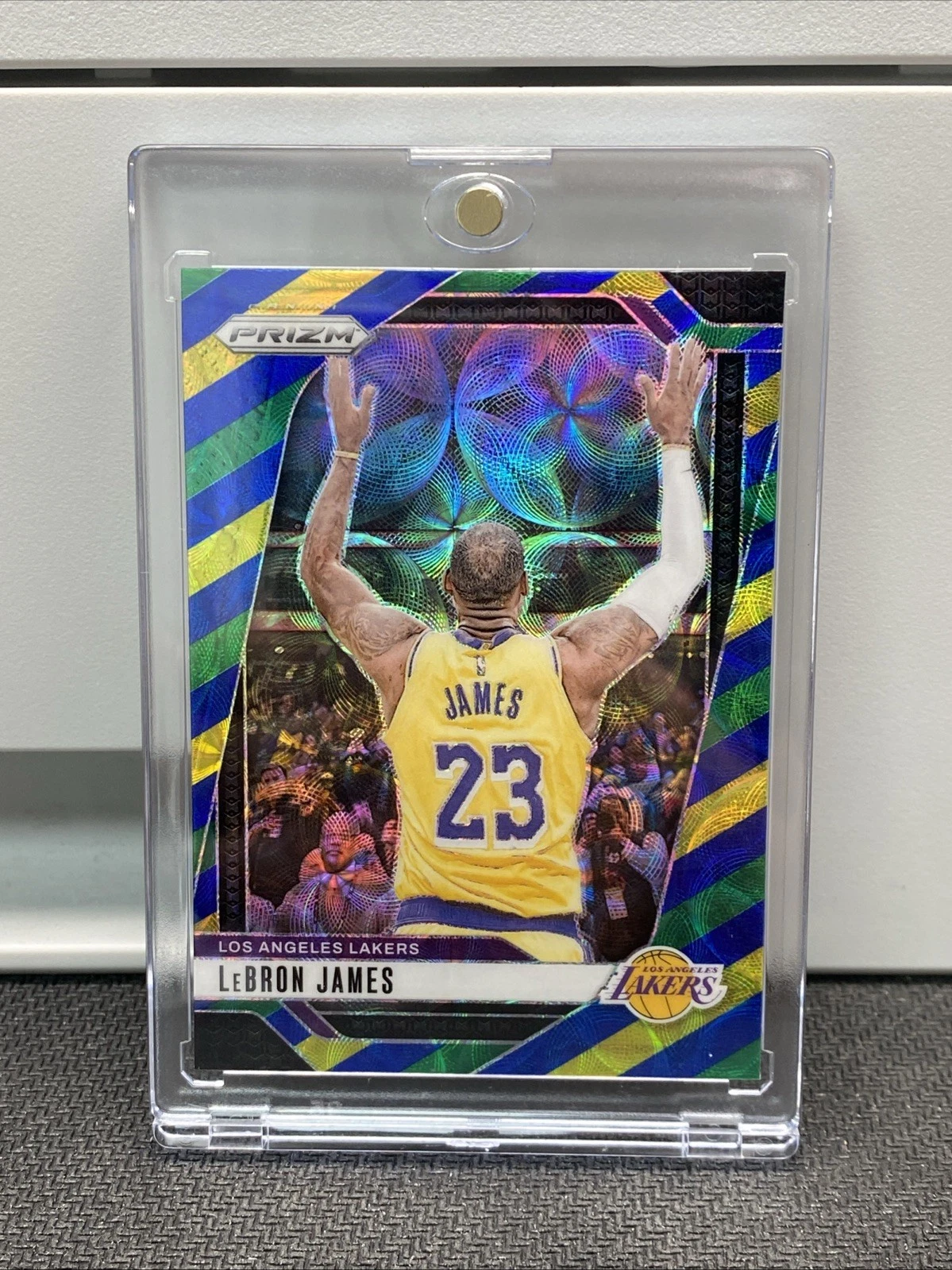 2024-25 Panini Prizm LeBron James Blue Yellow Green Choice Prizm #130 Lakers