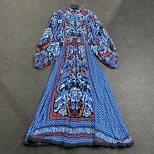 FARM RIO Toucans Scarf Long Sleeve Maxi Dress Women's Size XS Multi