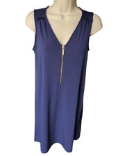 MICHAEL Michael Kors Navy Blue Front Zip Sleeveless Dress XS