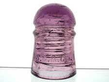 RICH PURPLE- BALTIMORE GLASS MANUFACTURERS CO. B.G.M.CO. Glass Pony Insulator