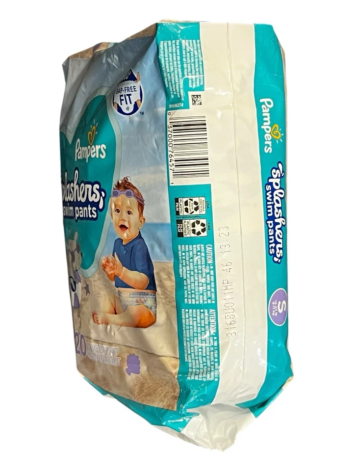 Одноразовые плавки Pampers Splashers размер S (13-24 фунта) 20 штук нераспечатанная сумка - Изображение 2 из 4