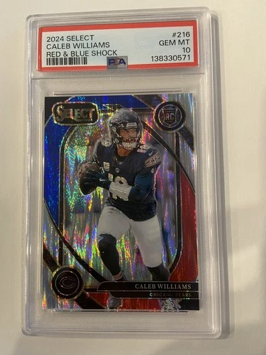 2024 Panini Select -  Caleb Williams Red & Blue Shock PSA 10 RC