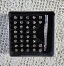 Making Memories Alphabet  Numbers Metal Stamping Die Set 37 Pieces with Mat